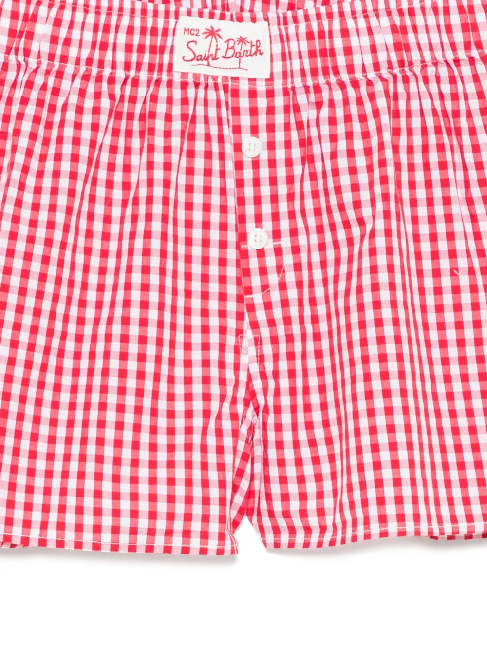 MC2 Saint Barth Kids Geruite shorts Rood