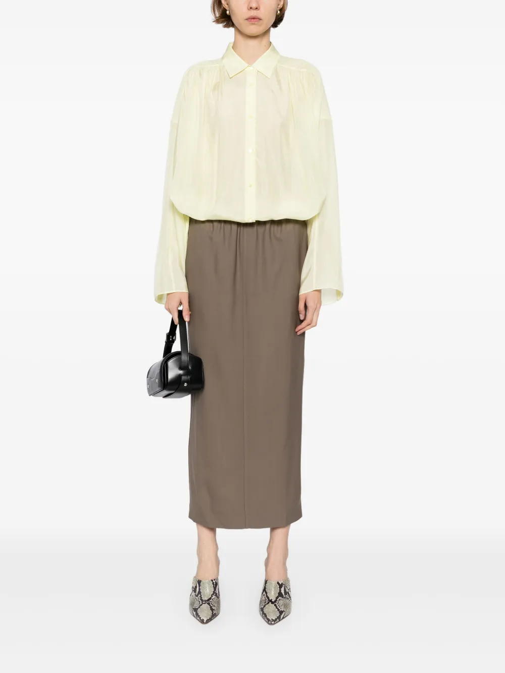 LESS Zijden blouse - Geel