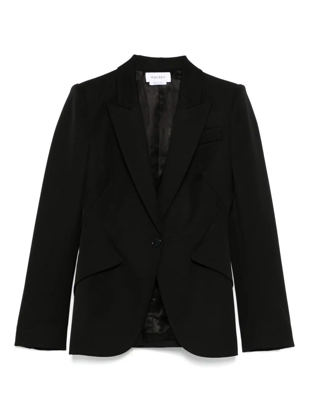 Alexander McQueen Wollen blazer met enkele rij knopen Zwart