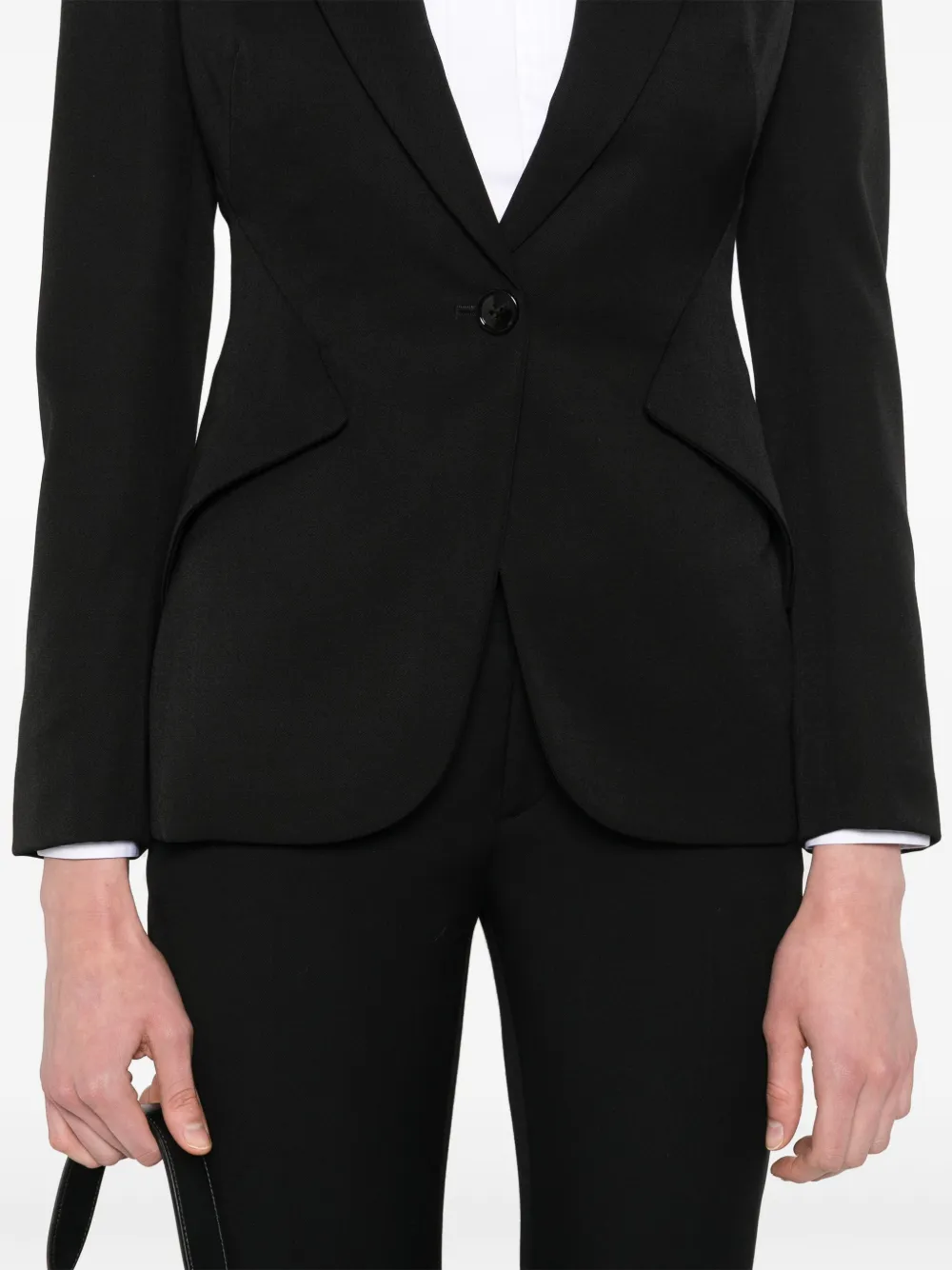 Alexander McQueen Wollen blazer met enkele rij knopen Zwart
