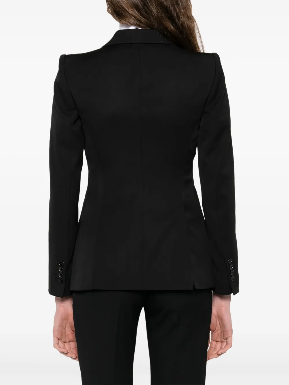 Alexander McQueen Wollen blazer met enkele rij knopen Zwart