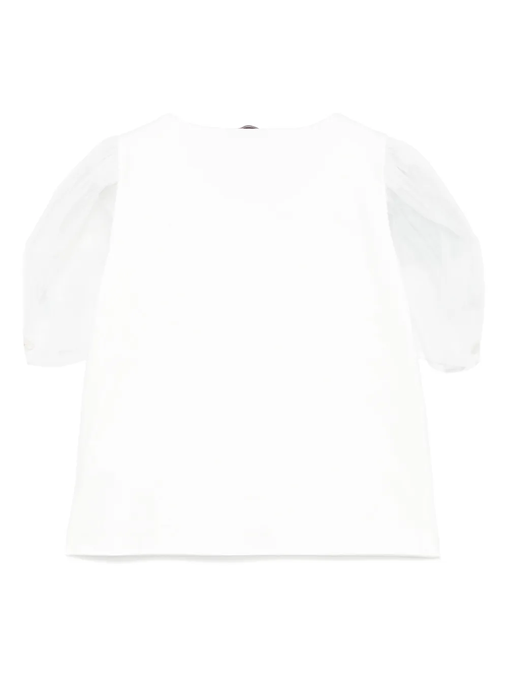 Monnalisa T-shirt met tulen mouwen Wit