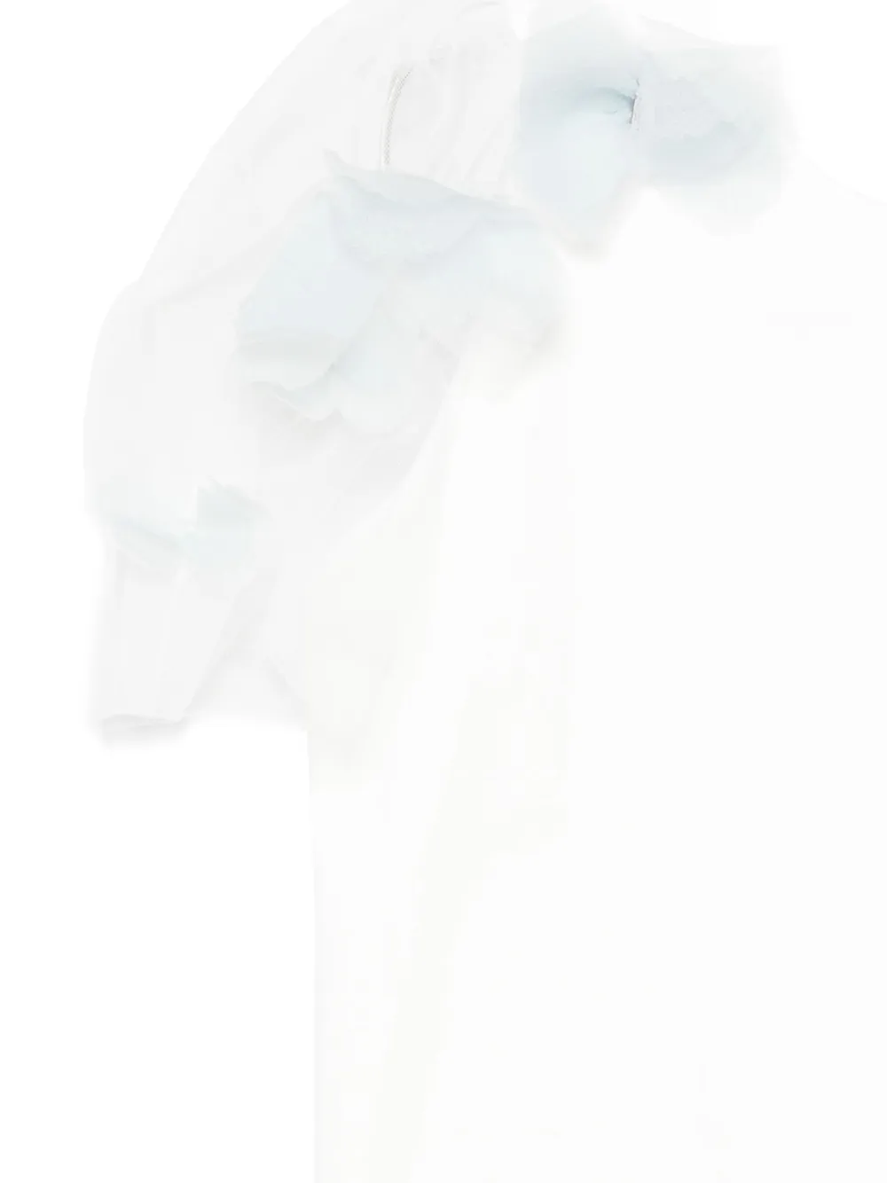 Monnalisa T-shirt met tulen mouwen Wit