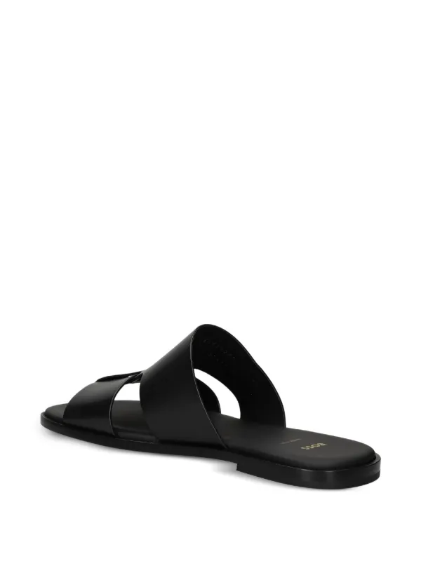 BOSS Leather Sandals Black FARFETCH EG
