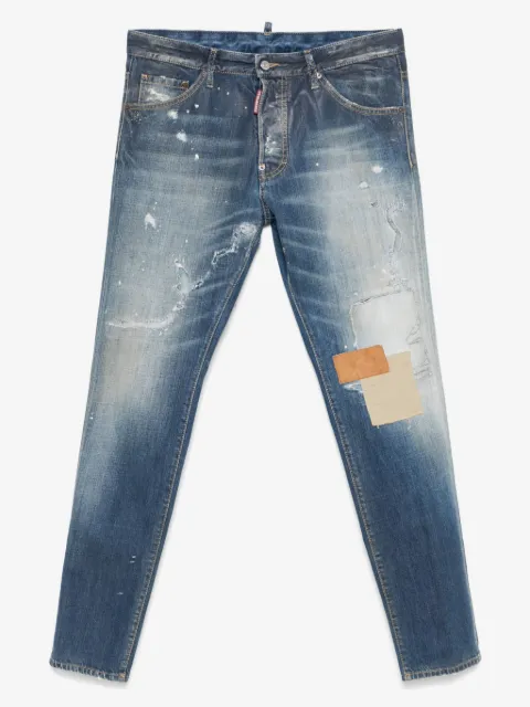 DSQUARED2 贴花细节棉牛仔裤