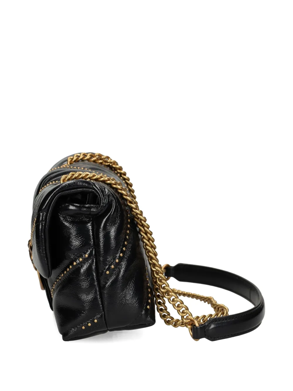 PINKO Leren schoudertas met studs Zwart