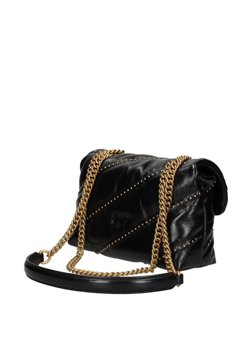 PINKO Leren schoudertas met studs Zwart