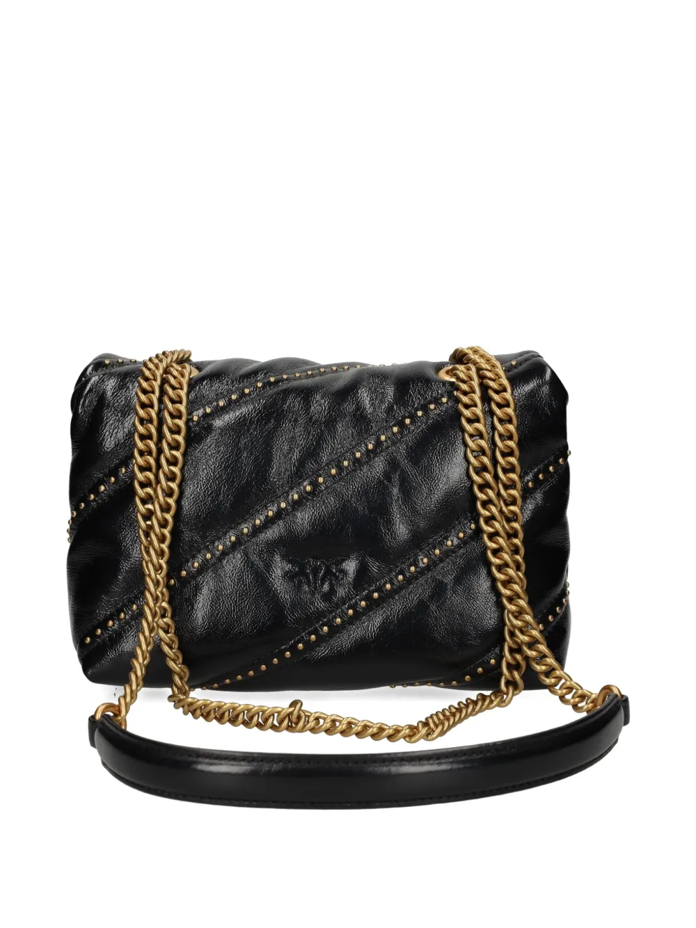 PINKO Leren schoudertas met studs Zwart