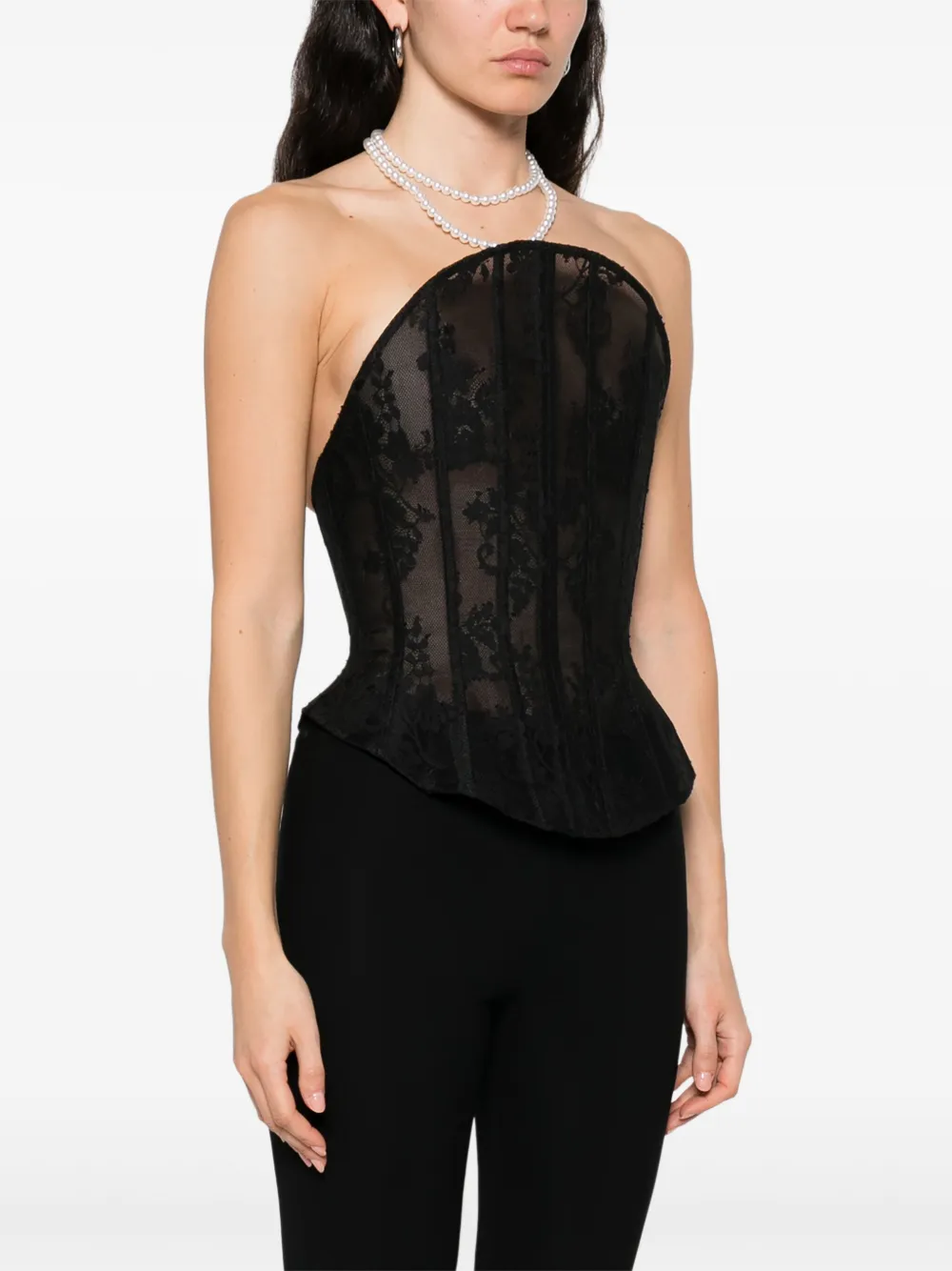 Shop Markgong Cotton-blend Corset Top
