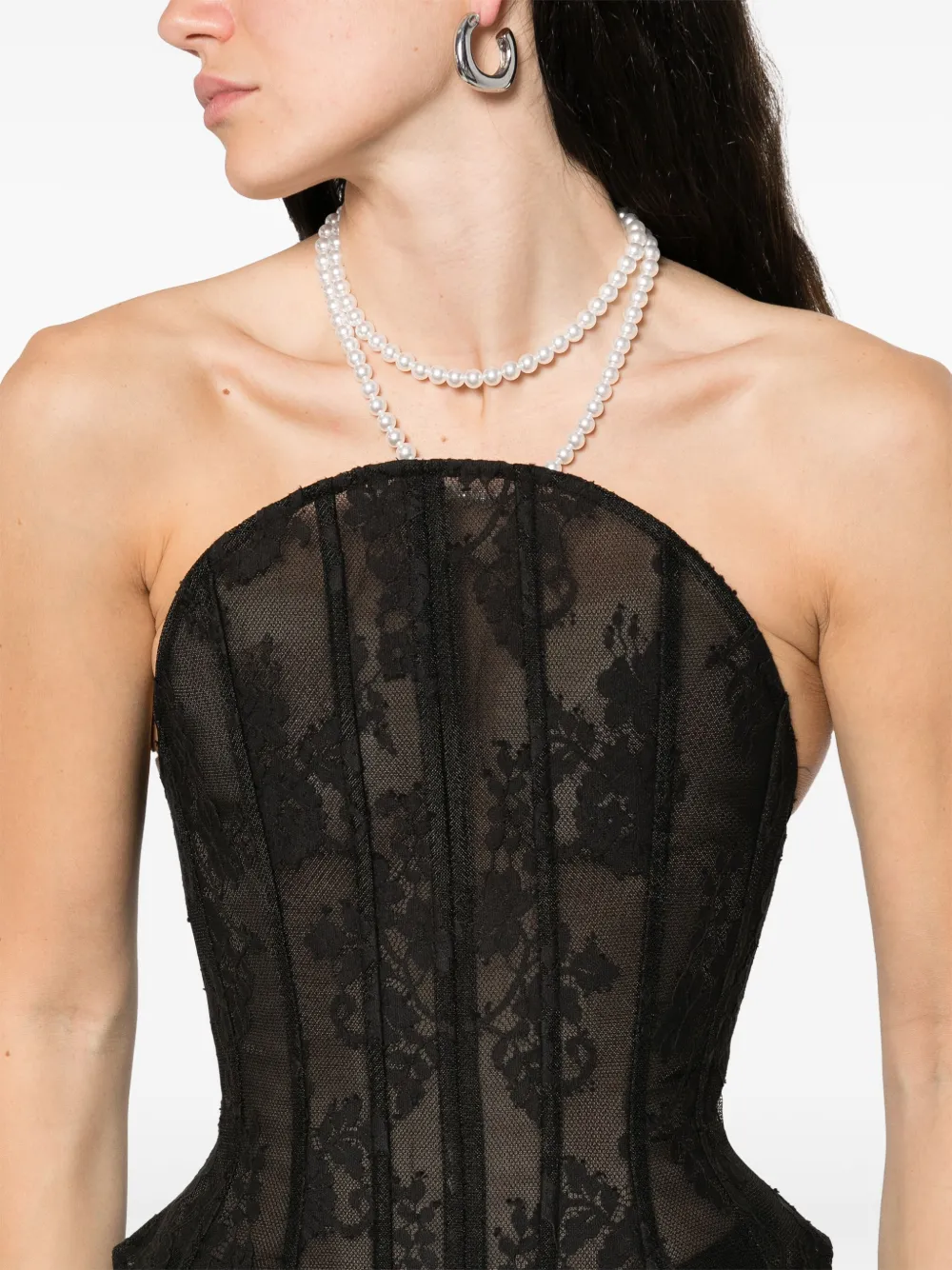 Shop Markgong Cotton-blend Corset Top