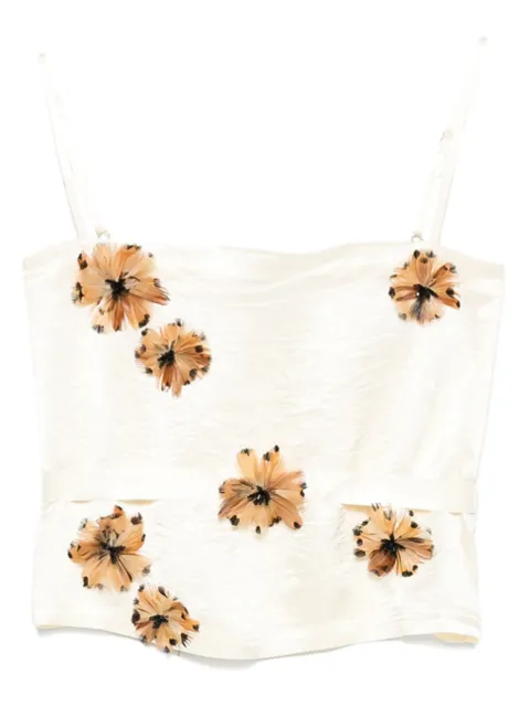 MARKGONG floral-appliqué top