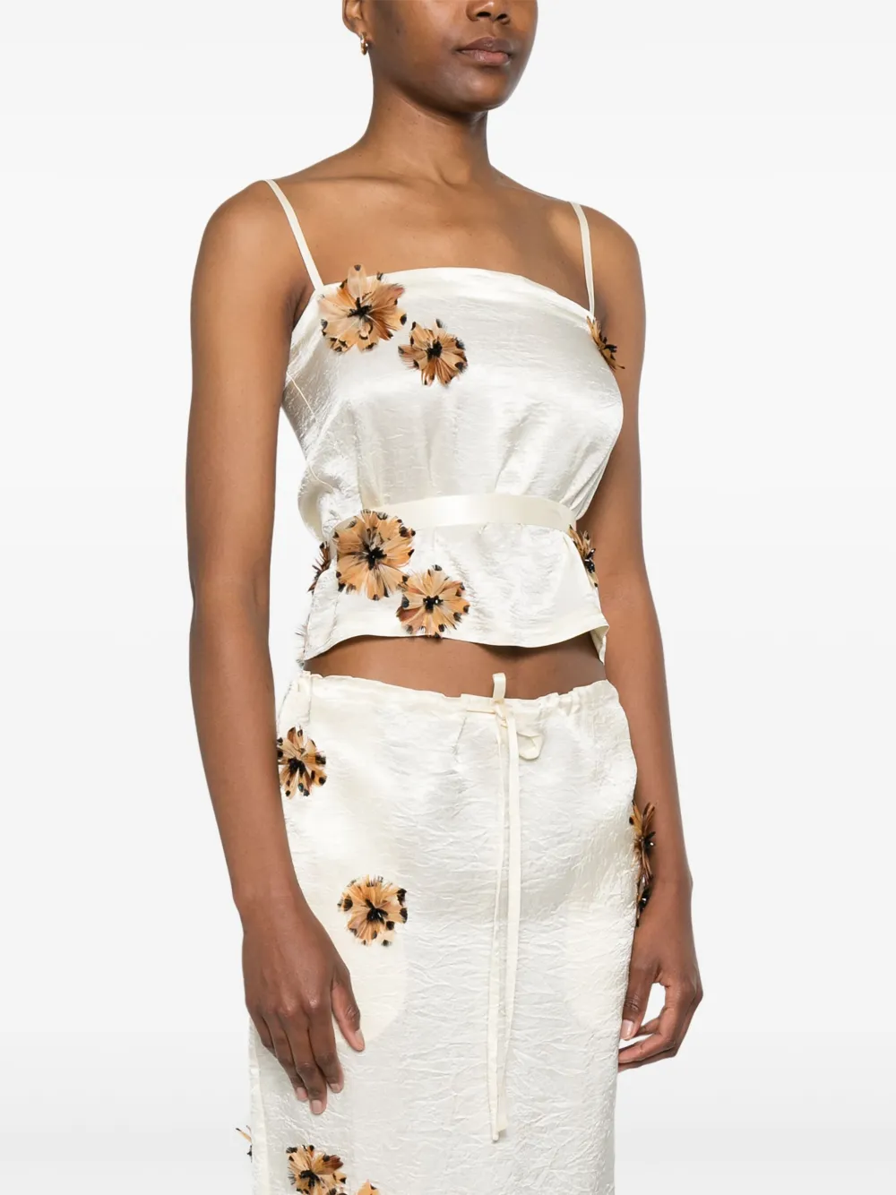 Shop Markgong Floral-appliqué Top