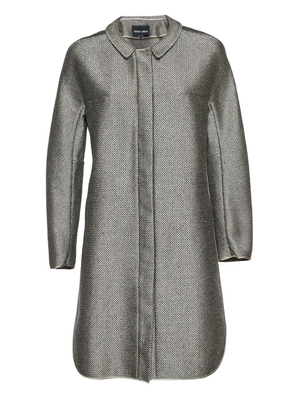 Giorgio Armani Pre-Owned basket-weave coat - Grigio