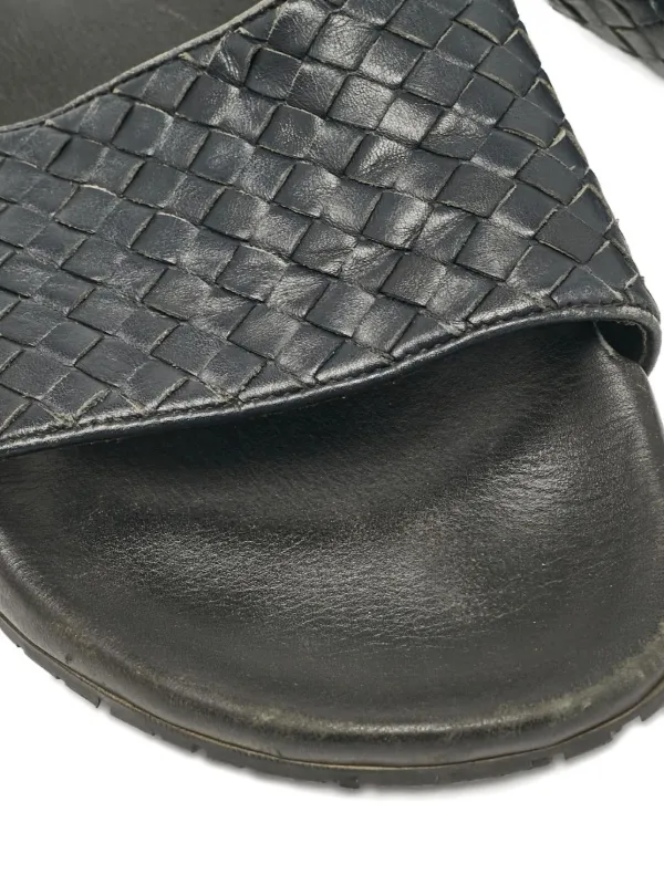 【新品未使用】BOTTEGA VENETA フラットレザーサンダル　BLACK Bottega Veneta Pre-Owned フラットサンダル | ブラック