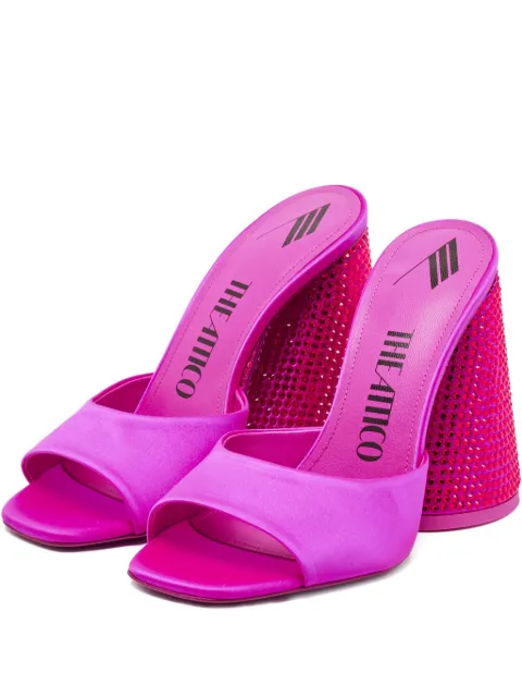 The Attico satin crystal heeled mules