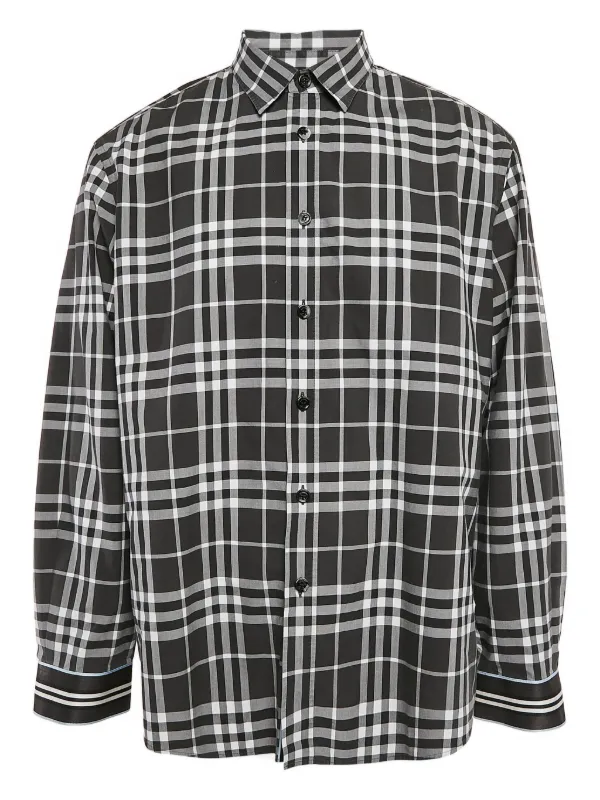 Burberry Pre-Owned チェック シャツ | ブラック | FARFETCH JP