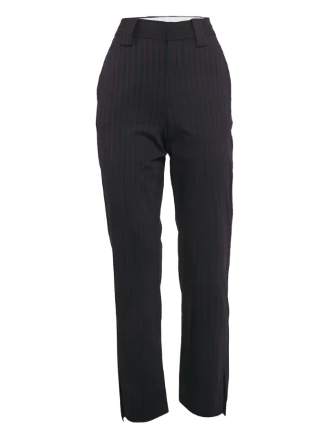 GANNI striped straight-leg trousers