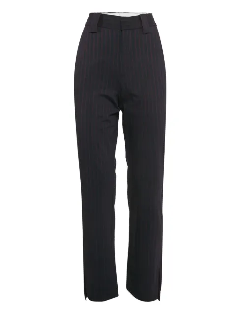 GANNI striped straight-leg trousers