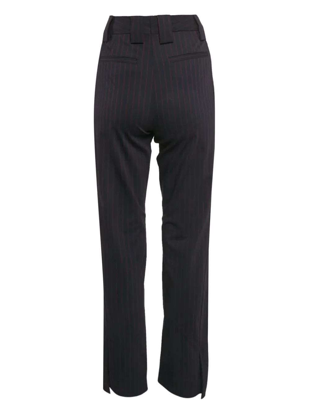 GANNI Gestreepte straight broek - Blauw
