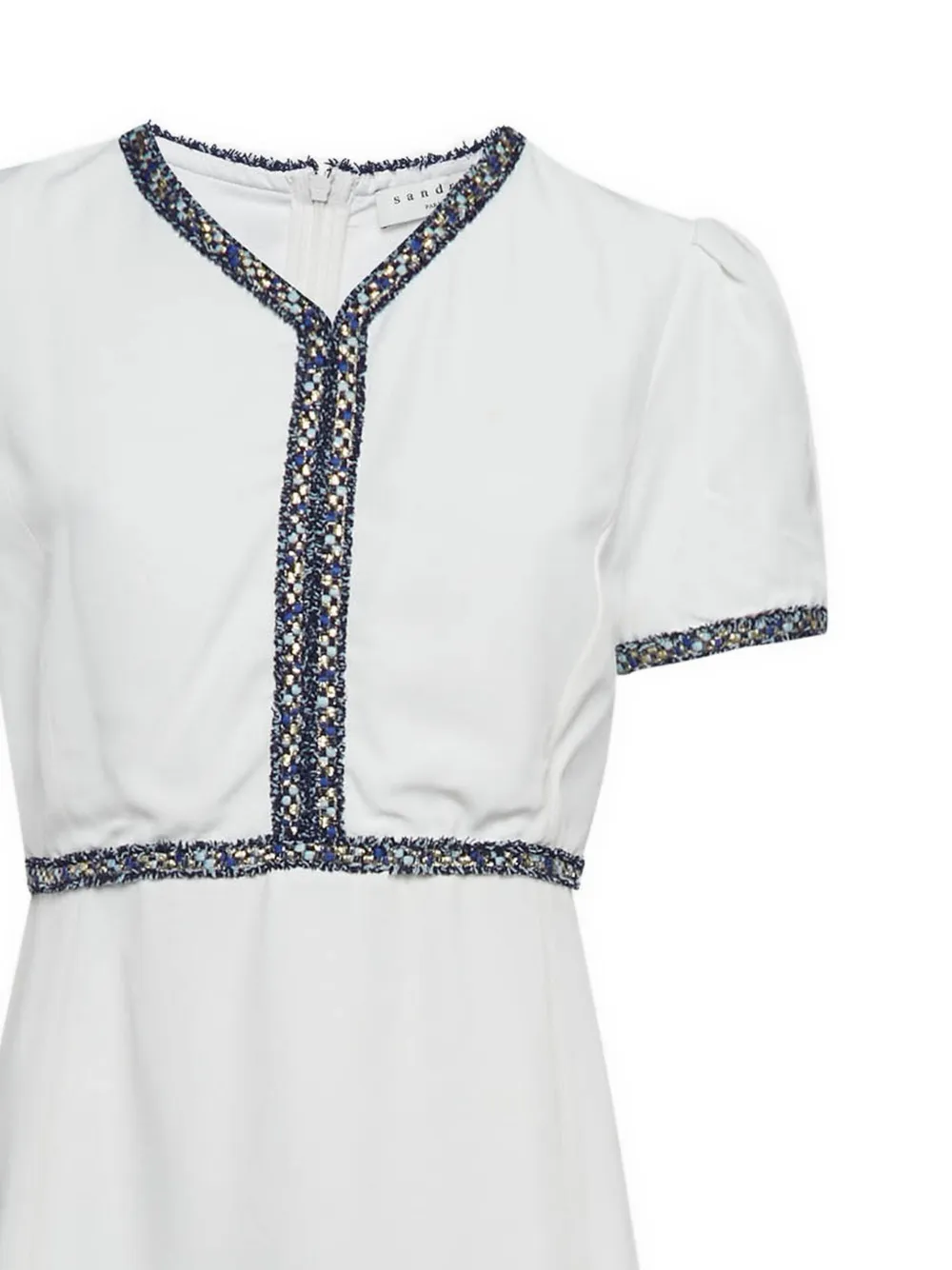 SANDRO Jurk met geborduurde afwerking - Wit