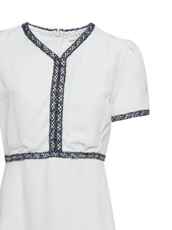 sandro embroidered dress Short Dress In Embroidered Fabric by Sandro at THE MILE