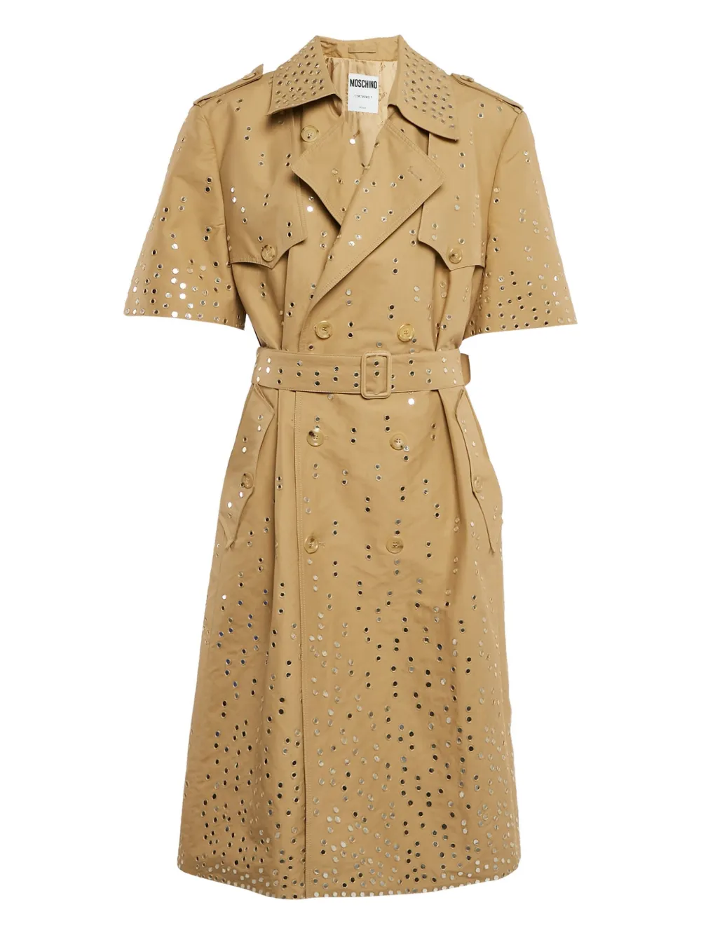 Moschino Pre-Owned Trenchcoat verfraaid met ringlets - Beige