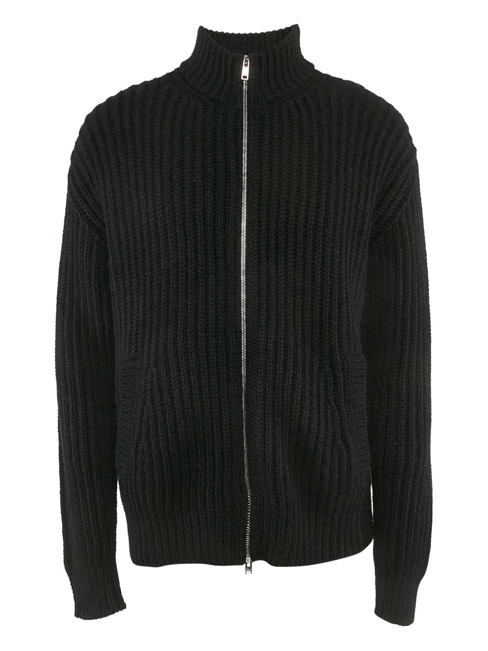 Prada Pre-Owned rib-knit zip-up cardigan | Black | Image 1