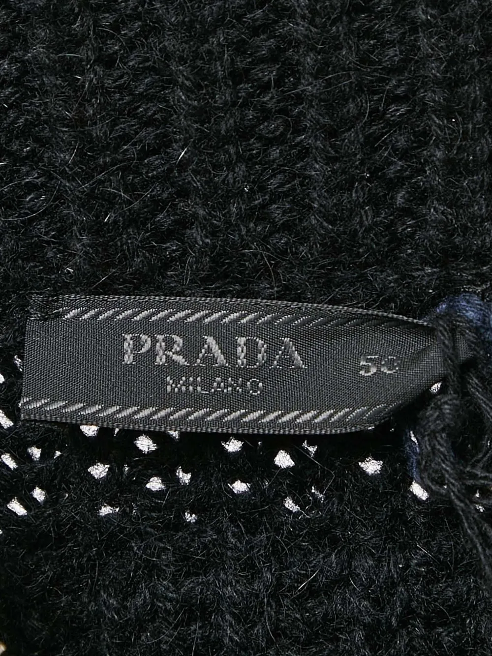 Pre-owned Prada Rib-knit Zip-up Cardigan In Black