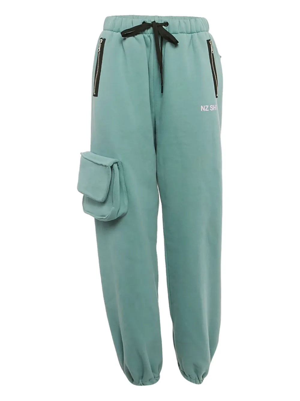 Pre-owned Natasha Zinko Drawstring-waist Cargo Track Pants In Blue