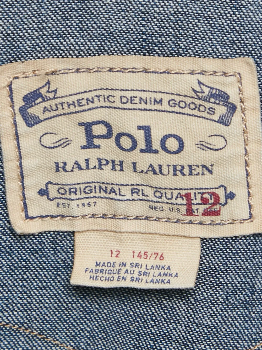 Pre-owned Polo Ralph Lauren Vintage Embroidered Yoke Denim Dress In Blue