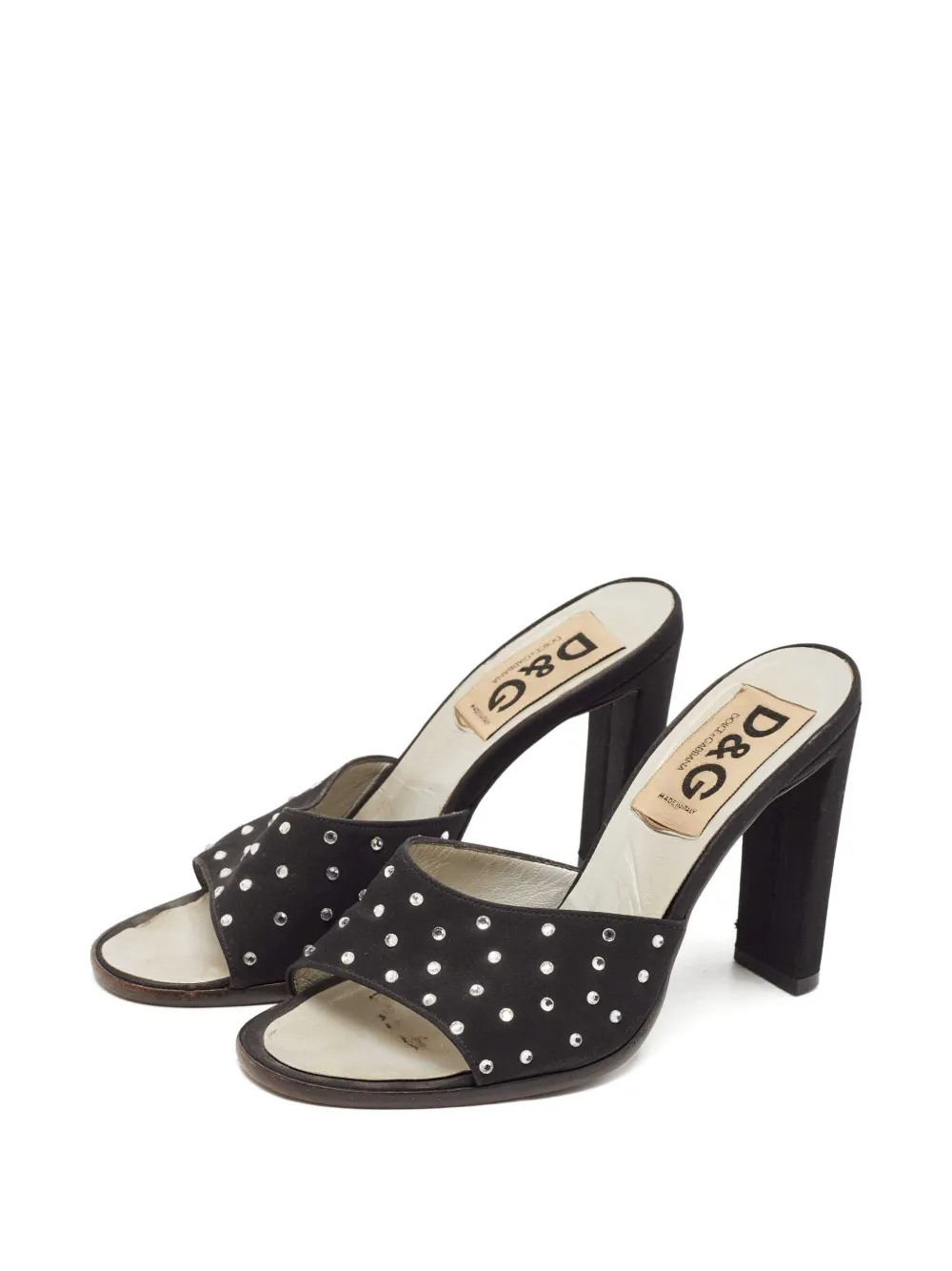D&G pre-owned 100mm rhinestone-embellished block-heel sandals | Image 2