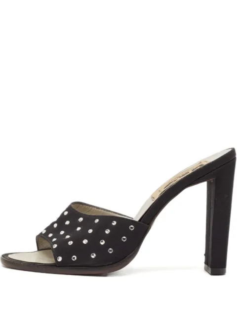 D&G pre-owned 100mm rhinestone-embellished block-heel sandals