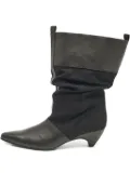 Stella McCartney Pre-Owned 60mm leather-trim canvas boots - Black