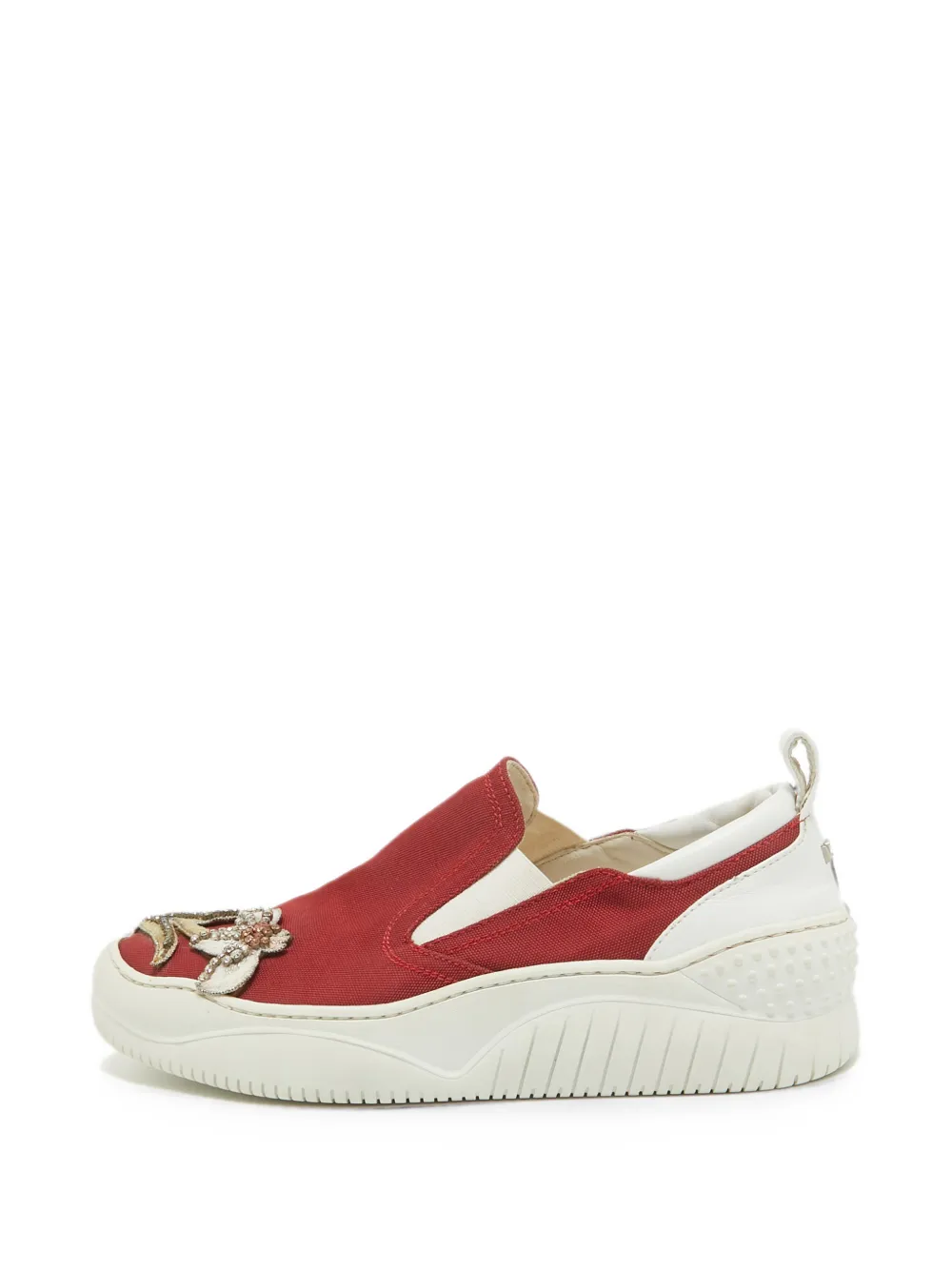 Nº21 embellished floral-patch sneakers - Rot
