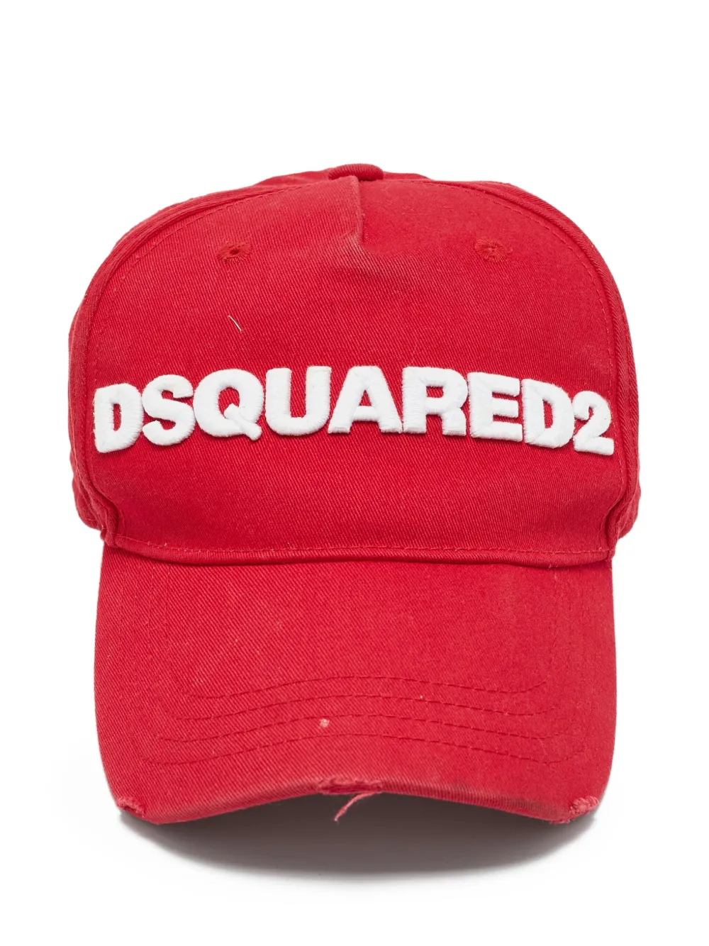 DSQUARED2 distressed-effect logo-appliqué baseball cap | Red | Image 1