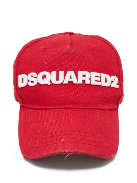 DSQUARED2 distressed-effect logo-appliqué baseball cap