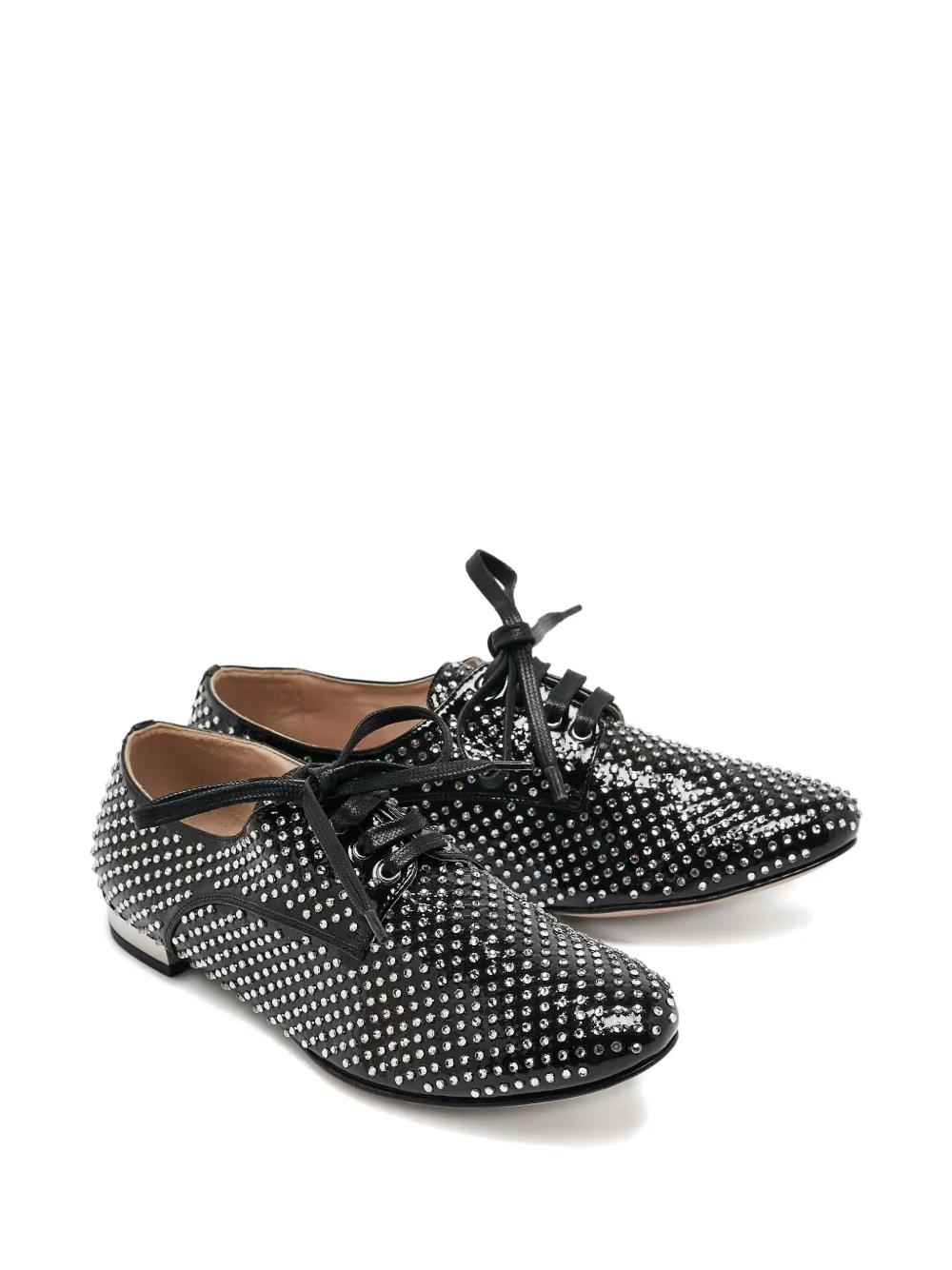 Miu Miu Pre-Owned Lakleren schoenen met kristallen - Zwart