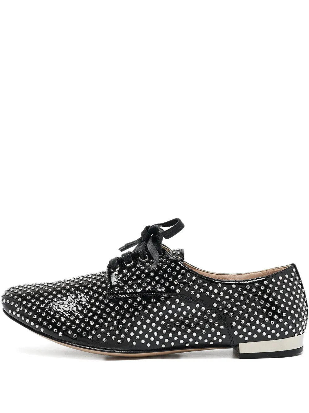 Miu Miu Pre-Owned crystal patent leather shoes | Black | Image 1