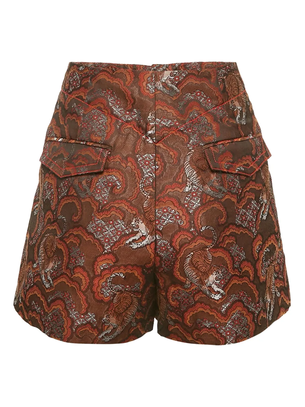 SANDRO 2023 shorts met jacquard - Bruin