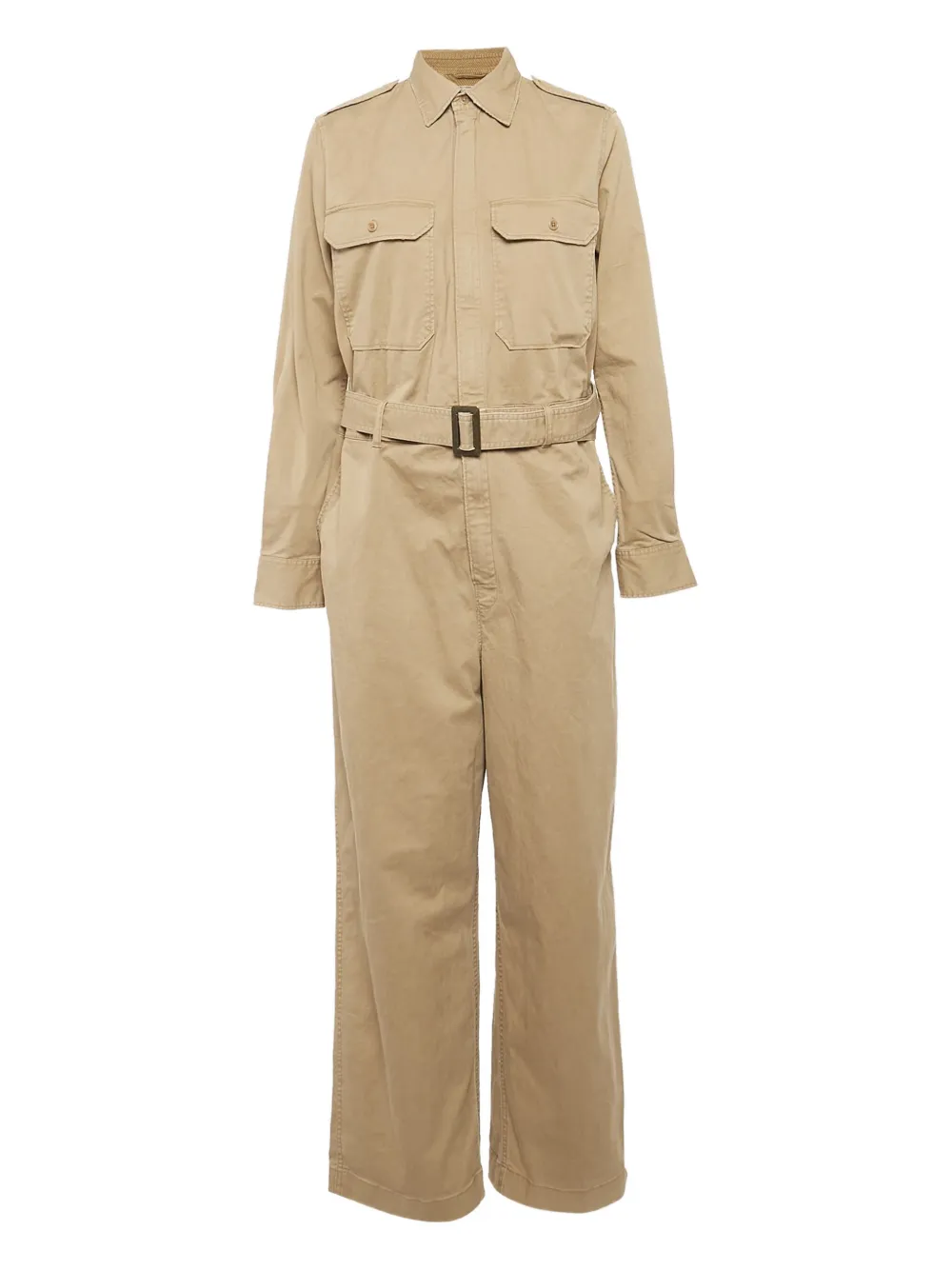 belted-waist jumpsuit