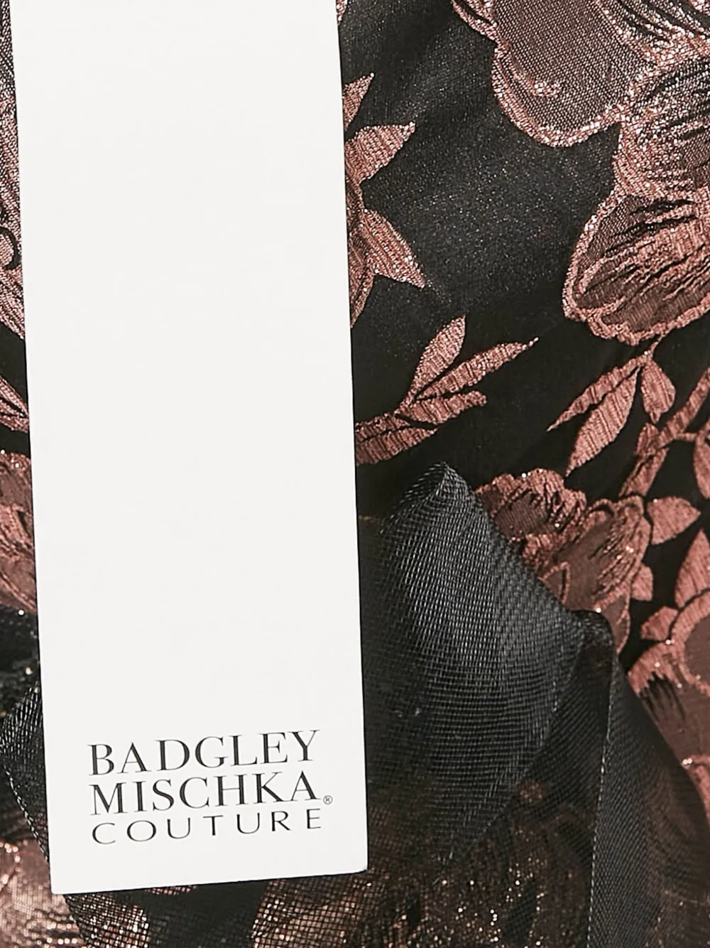 Pre-owned Badgley Mischka Metallic Floral Jacquard Maxi Dress