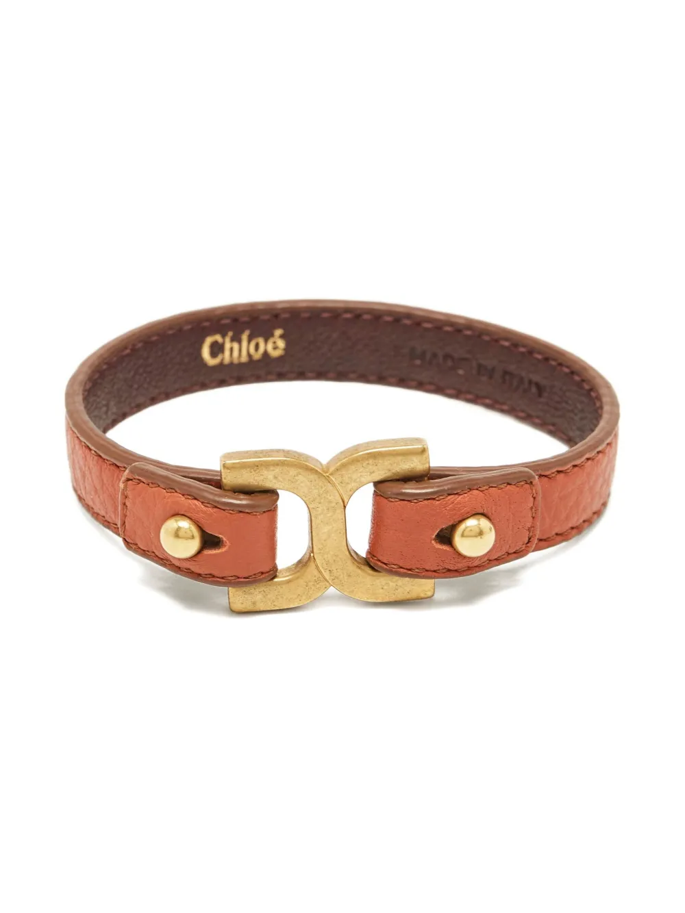 Pre-owned Chloé Logo-plaque Leather Bracelet