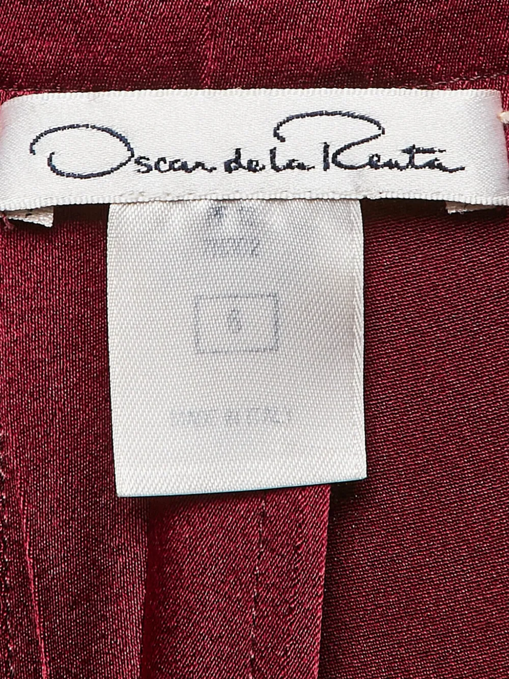 Pre-owned Oscar De La Renta Satin Trousers In Red