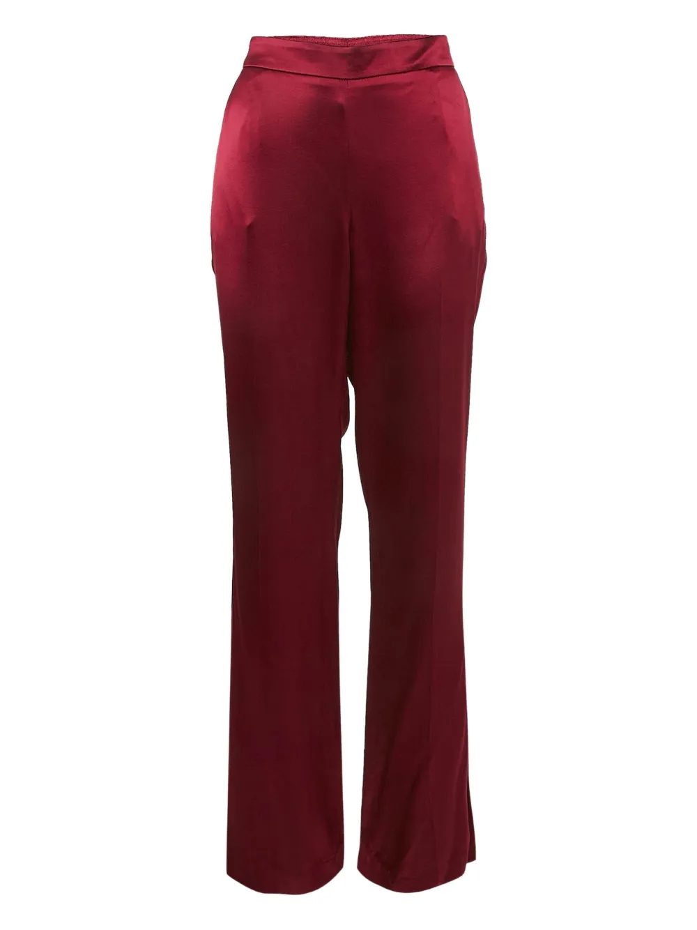 Pre-owned Oscar De La Renta Satin Trousers In Red