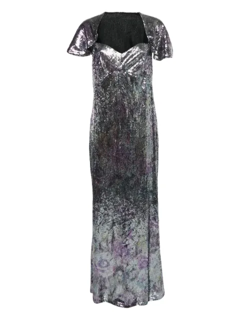 Ingie Paris sequinned sweetheart-neck dress