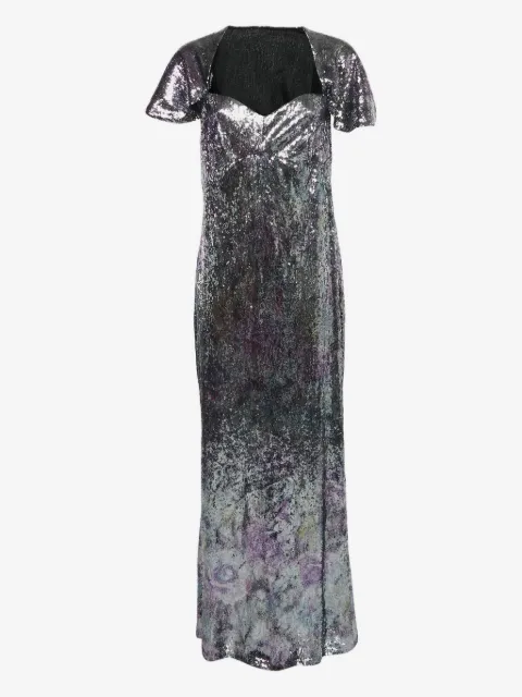 Ingie Paris sequinned sweetheart-neck dress