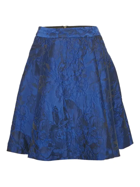 alice + olivia floral-brocade mini skirt