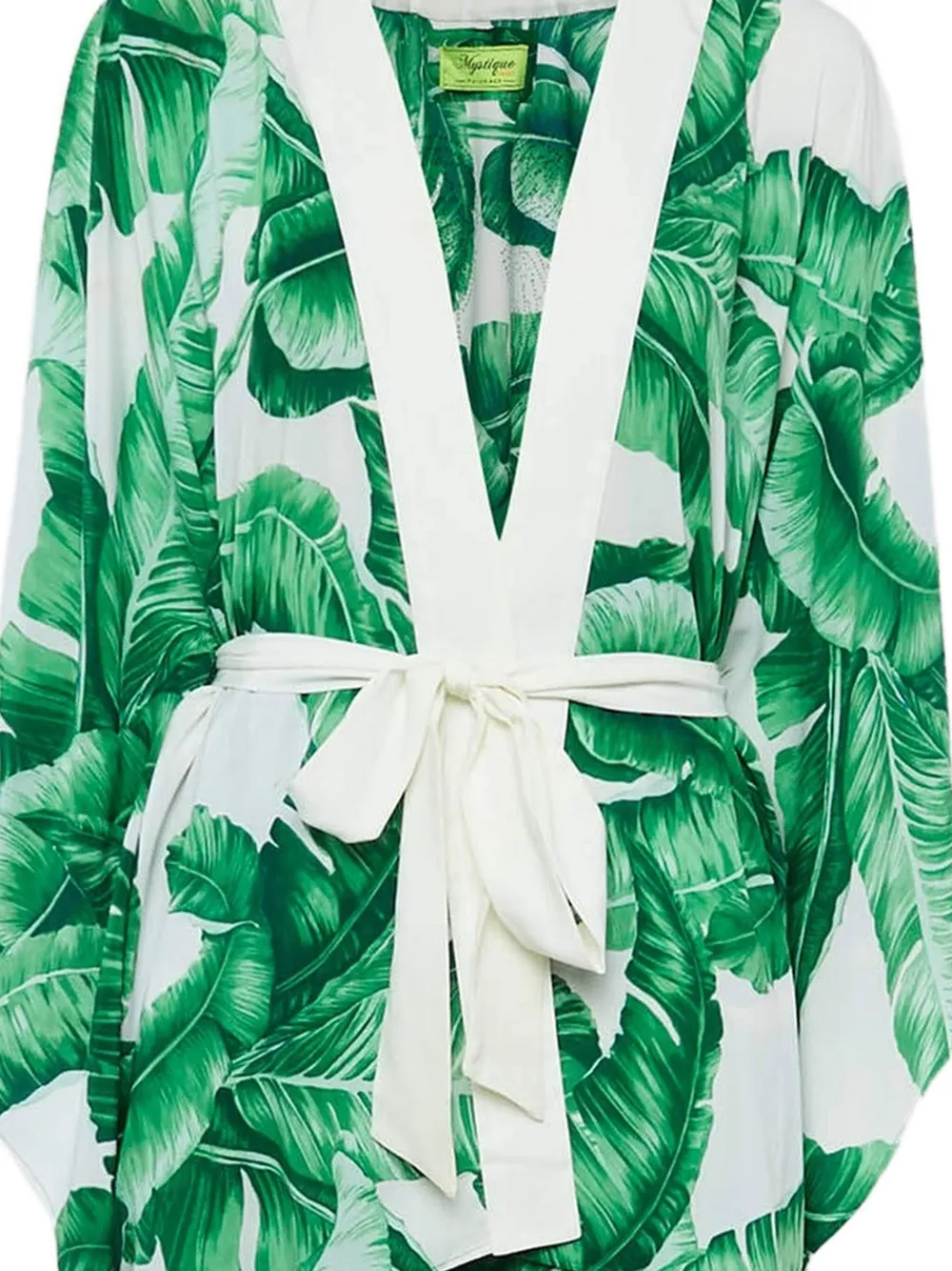 Pre-owned Mystique Leaf-print Jacket Set In Green