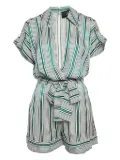 Elisabetta Franchi striped playsuit - Green