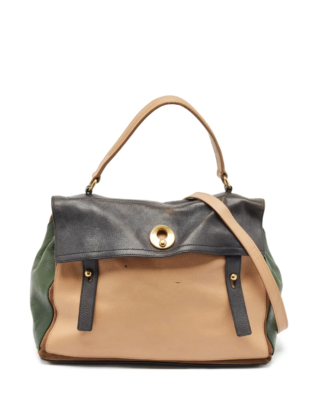 leather panelled tote bag